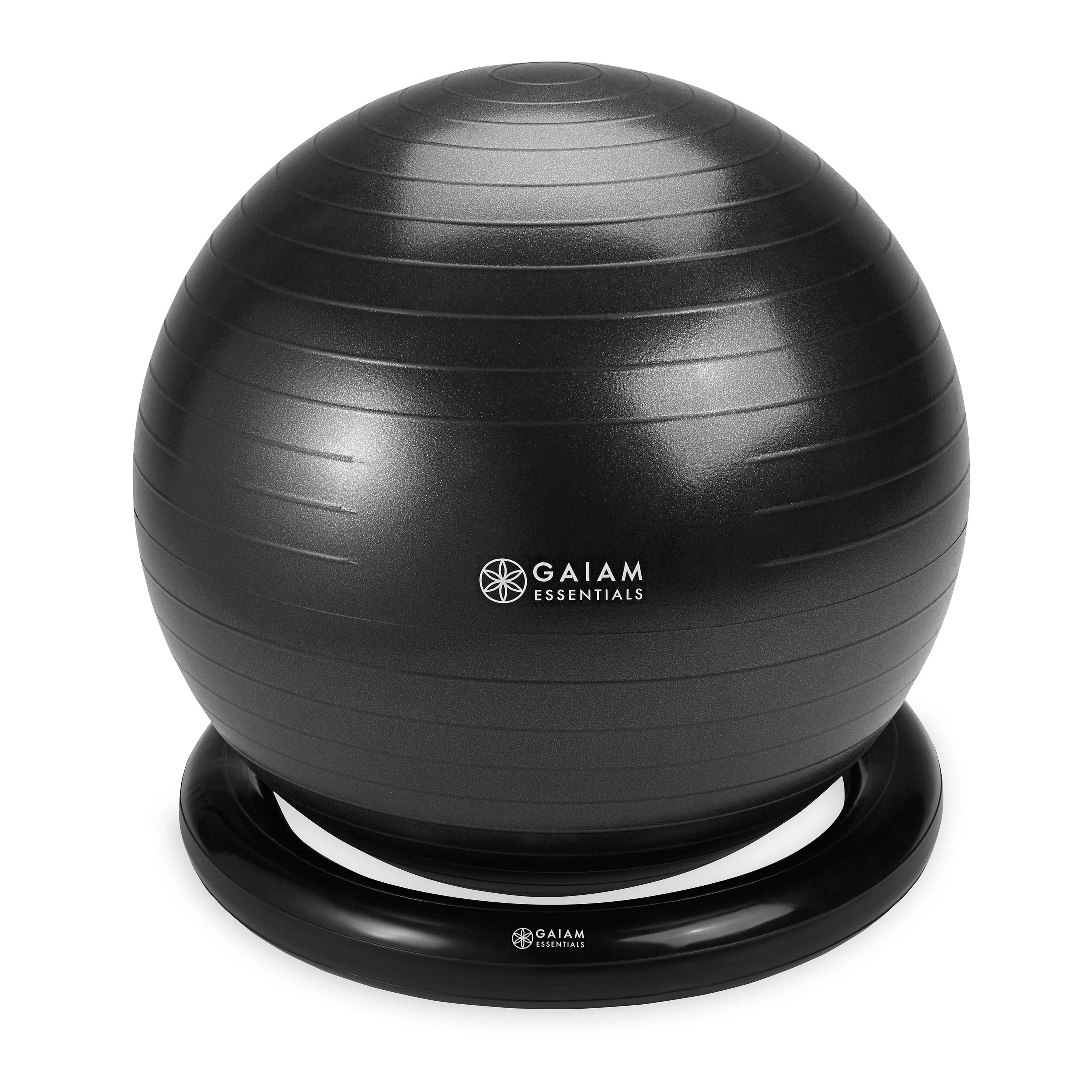 Gaiam Essentials Balance Ball & Base Kit Black ball on base