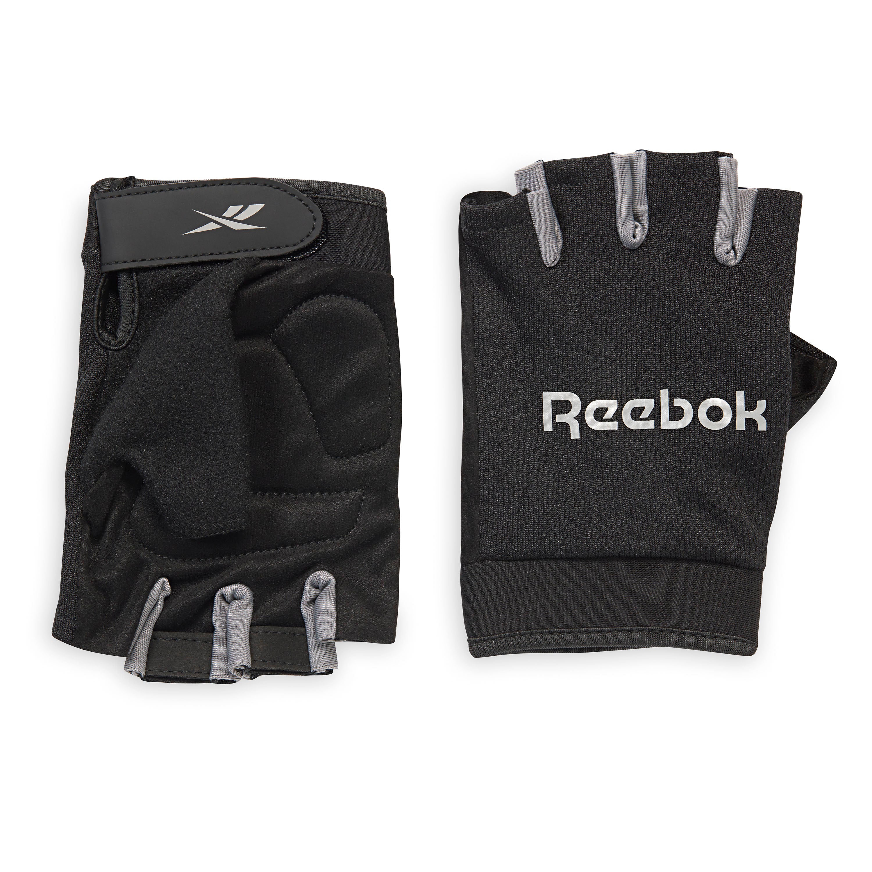 Reebok Classic Fitness Gloves Grey both gloves back and palm