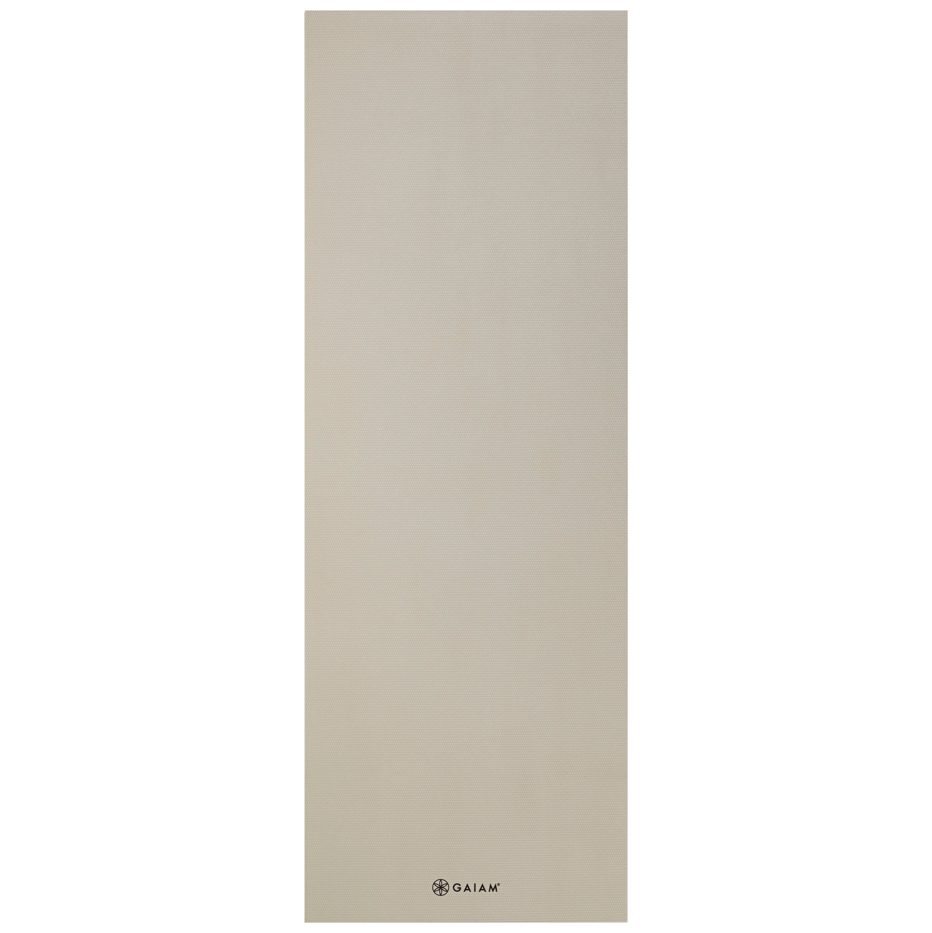 Gaiam Classic Solid Color Yoga Mats (5mm) Sandstone flat